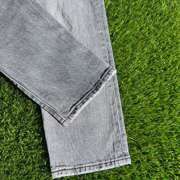 Levi's 501 Premium Crop Jeans - Straight Leg in Gray Worn in - Picture 11 of 13